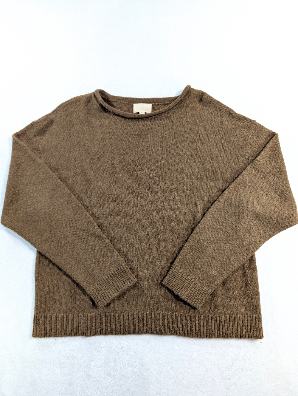 LAUDE the Label Saturday Roll Neck Sweater | Brown Medium | Alpaca Mohair Silk